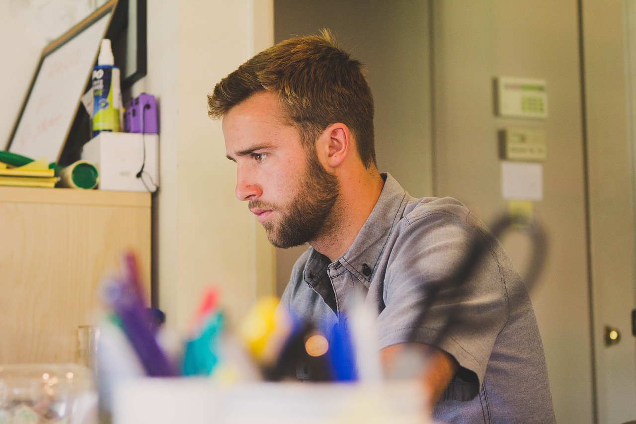 man working at a desk